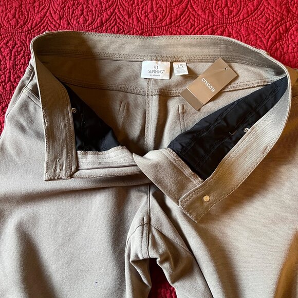 Chicos So Slimming Peyton Pants 1.5 Regular Countess Taupe 30 Inseam Stretch Wea - Picture 6 of 9